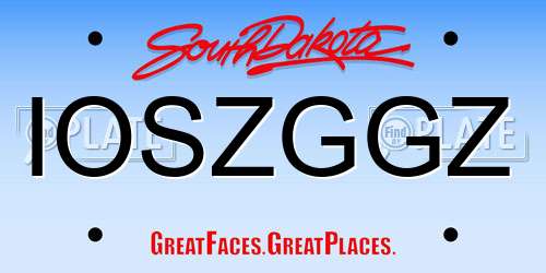 IOSZGGZ South Dakota License Plate