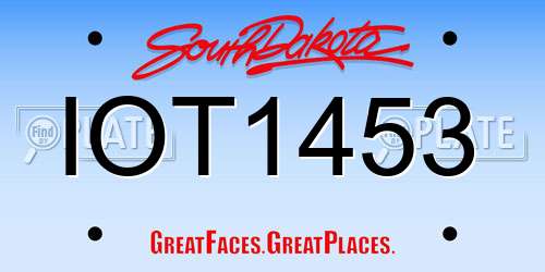 IOT1453 South Dakota License Plate