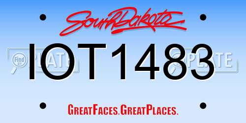 IOT1483 South Dakota License Plate