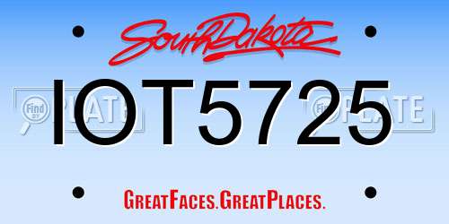IOT5725 South Dakota License Plate