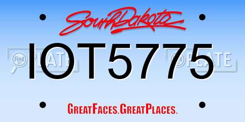 IOT5775 South Dakota License Plate