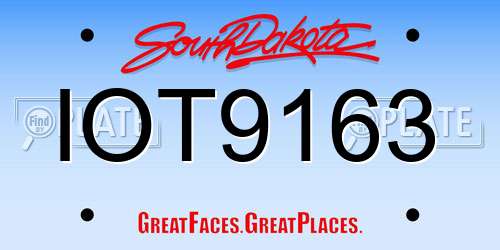 IOT9163 South Dakota License Plate