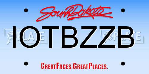 IOTBZZB South Dakota License Plate