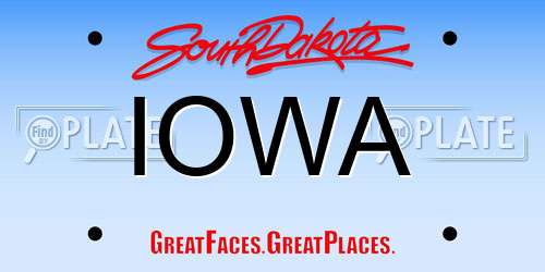 IOWA South Dakota License Plate