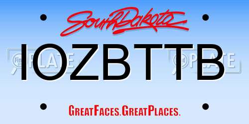 IOZBTTB South Dakota License Plate