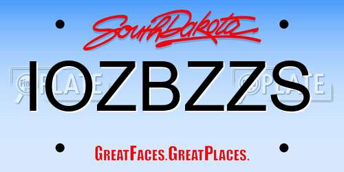 IOZBZZS South Dakota License Plate