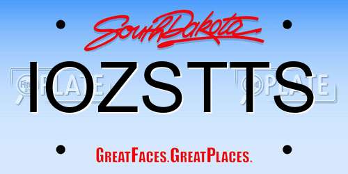 IOZSTTS South Dakota License Plate