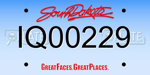 IQ00229 South Dakota License Plate
