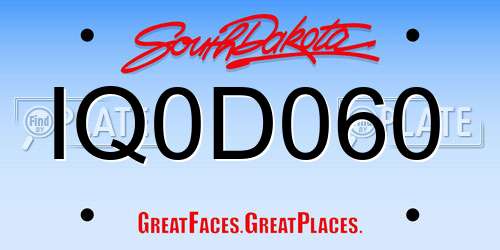 IQ0D060 South Dakota License Plate