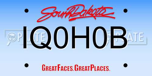 IQ0H0B South Dakota License Plate