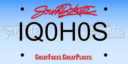IQ0H0S South Dakota License Plate