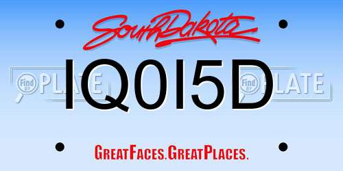 IQ0I5D South Dakota License Plate