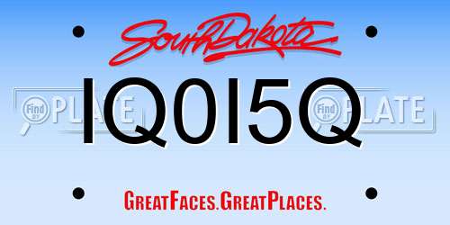 IQ0I5Q South Dakota License Plate