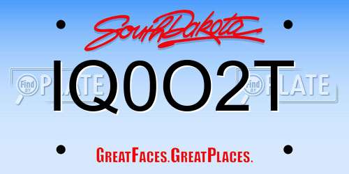IQ0O2T South Dakota License Plate