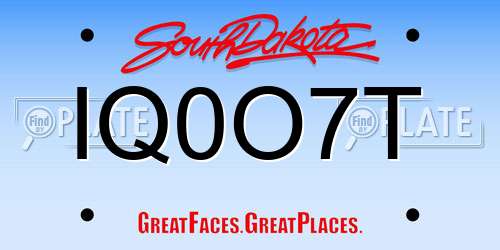 IQ0O7T South Dakota License Plate