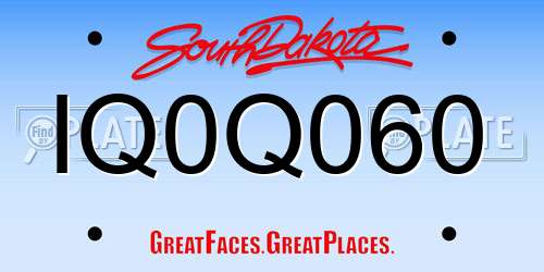IQ0Q060 South Dakota License Plate