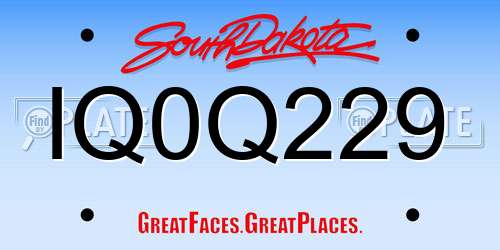 IQ0Q229 South Dakota License Plate