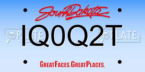 IQ0Q2T South Dakota License Plate
