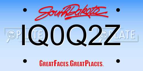 IQ0Q2Z South Dakota License Plate