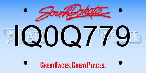 IQ0Q779 South Dakota License Plate