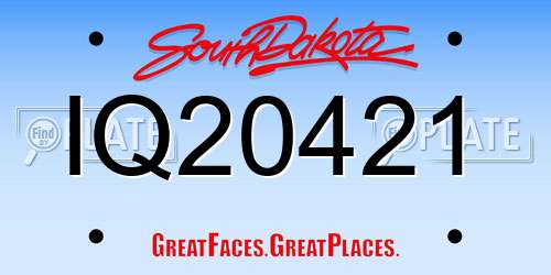 IQ20421 South Dakota License Plate