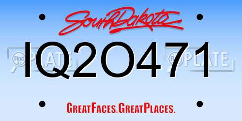 IQ2O471 South Dakota License Plate