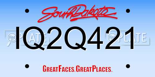 IQ2Q421 South Dakota License Plate