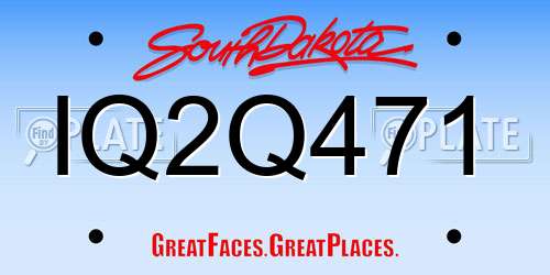 IQ2Q471 South Dakota License Plate