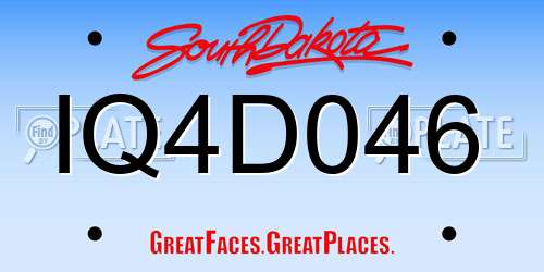 IQ4D046 South Dakota License Plate