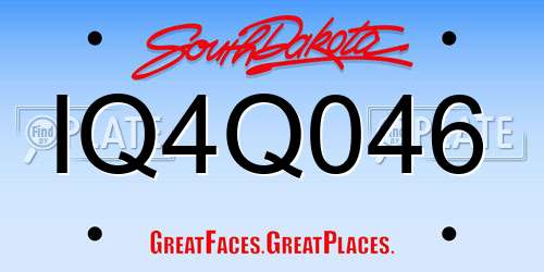 IQ4Q046 South Dakota License Plate