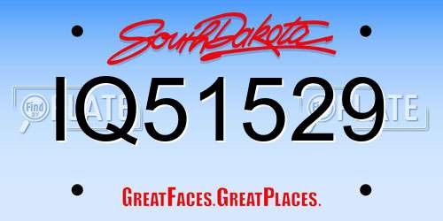 IQ51529 South Dakota License Plate