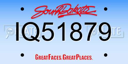 IQ51879 South Dakota License Plate