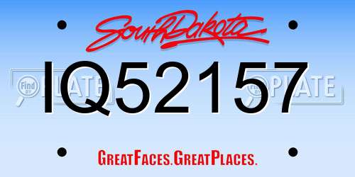 IQ52157 South Dakota License Plate