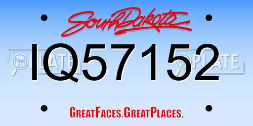 IQ57152 South Dakota License Plate