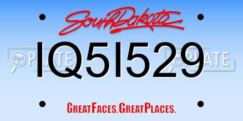 IQ5I529 South Dakota License Plate