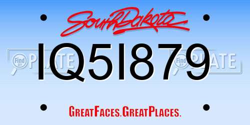 IQ5I879 South Dakota License Plate