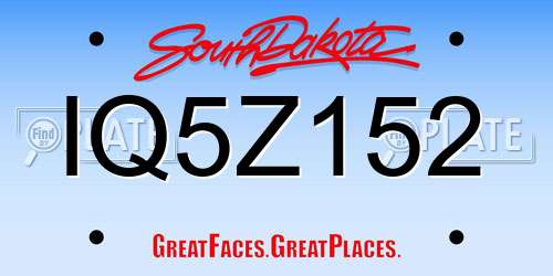 IQ5Z152 South Dakota License Plate