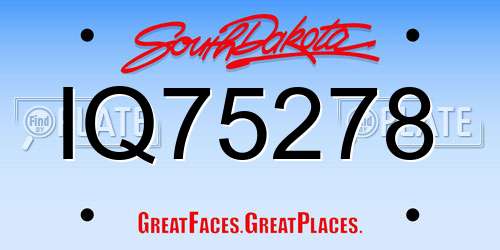 IQ75278 South Dakota License Plate