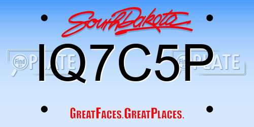 IQ7C5P South Dakota License Plate