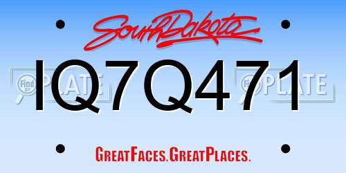 IQ7Q471 South Dakota License Plate