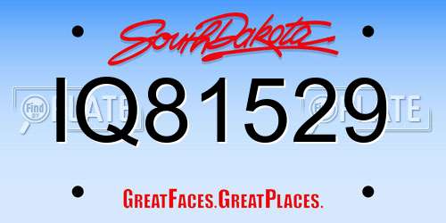 IQ81529 South Dakota License Plate