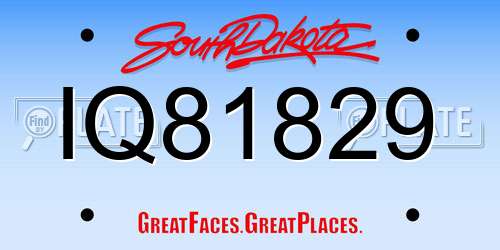 IQ81829 South Dakota License Plate
