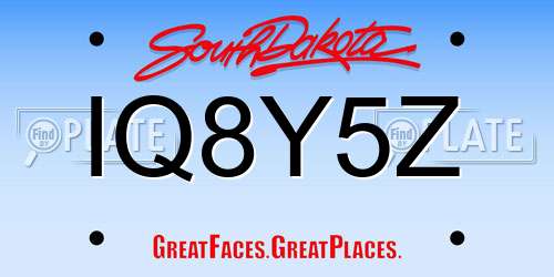 IQ8Y5Z South Dakota License Plate