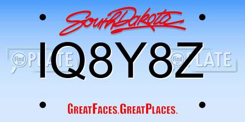 IQ8Y8Z South Dakota License Plate
