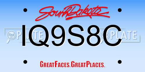 IQ9S8C South Dakota License Plate