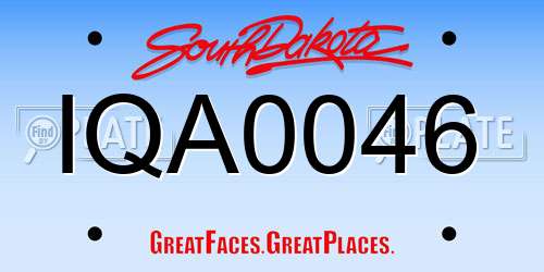 IQA0046 South Dakota License Plate
