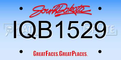 IQB1529 South Dakota License Plate