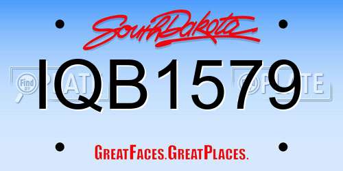 IQB1579 South Dakota License Plate