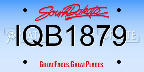 IQB1879 South Dakota License Plate