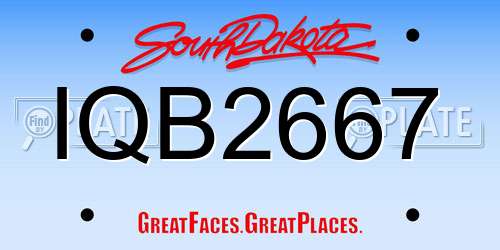 IQB2667 South Dakota License Plate